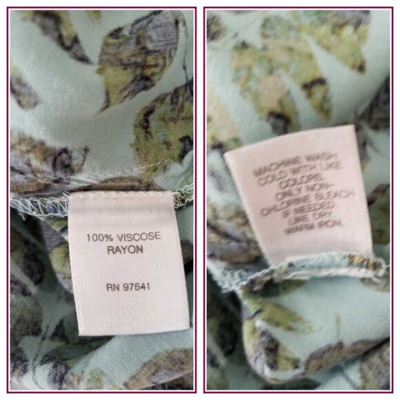 J. Jill Fern Print Button Back Sky Blue Blouse Boxy Viscose Rayon Women XS - Picture 8 of 8